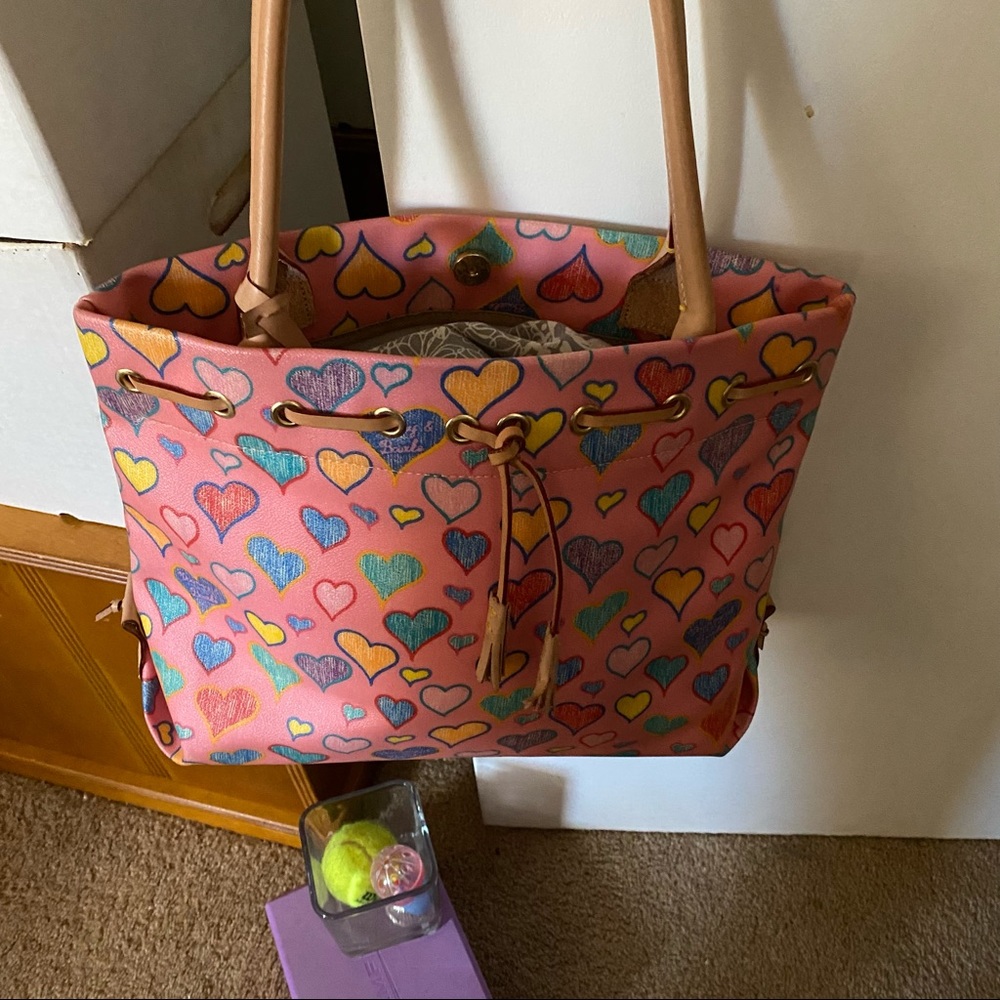 Pink heart tote bag